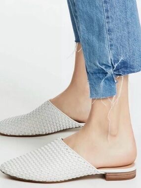 Madewell Woven Slip-On Mule in Light Gray